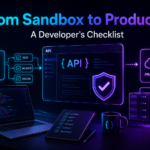 Sandbox to Production API checklist banner for developers preparing secure API go-live